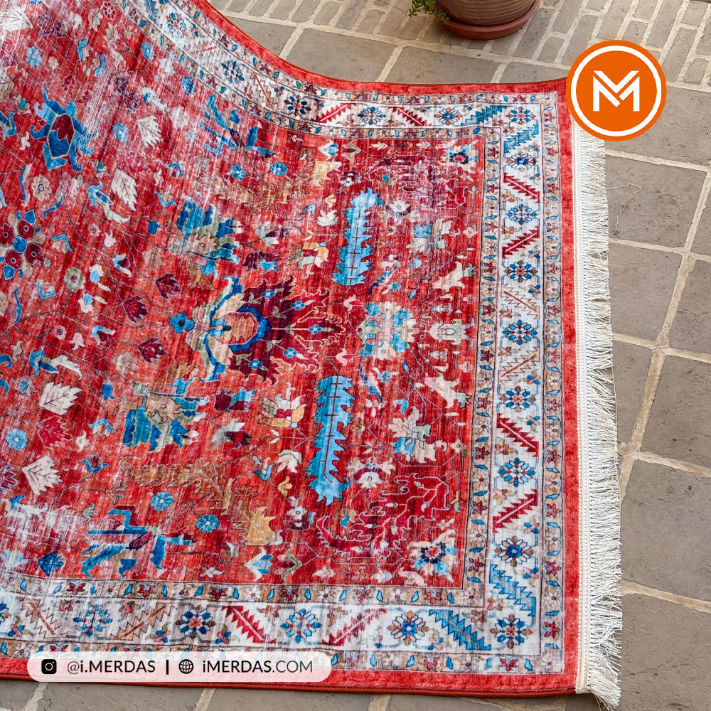 فرش کهنه نما کد N00215 زمینه تمام رنگ